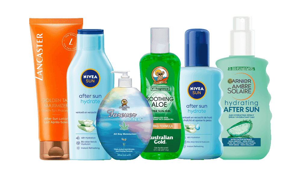 Product afbeelding van verschillende soorten aftersun